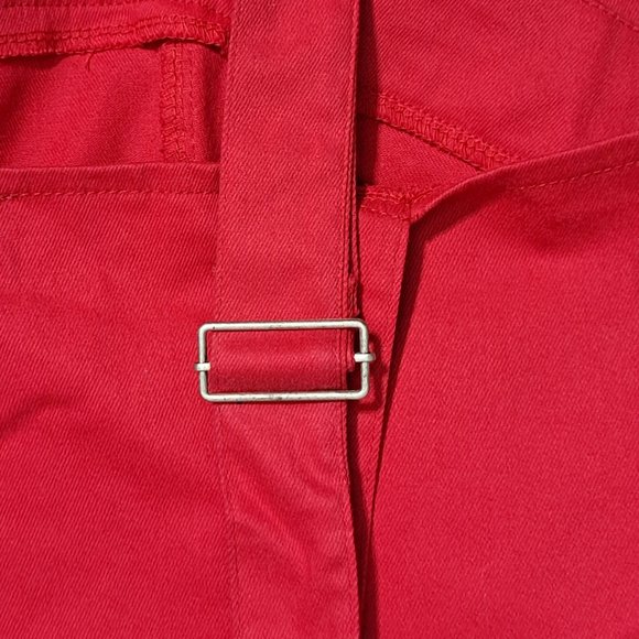 Red Denim Front Snap Button-Down Mini Dress – Plus (1X & 2X) - Picture 6 of 8